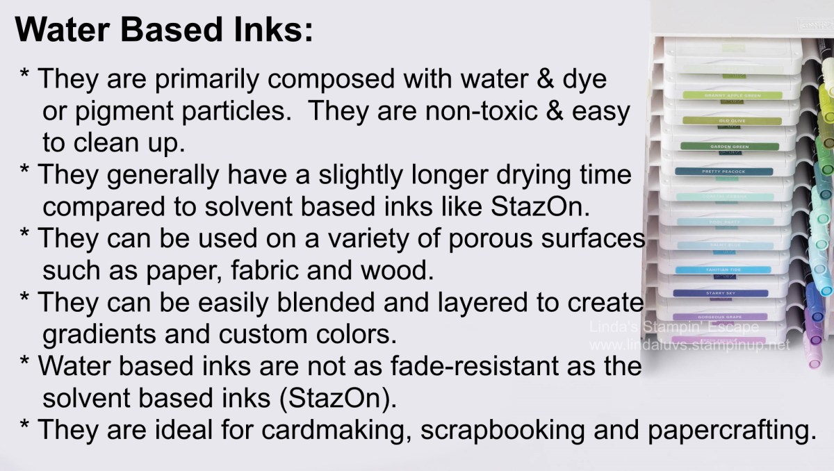 Water Based Textas Water-based, Memento or StazOn … Which INK do I choose? | Linda's ...